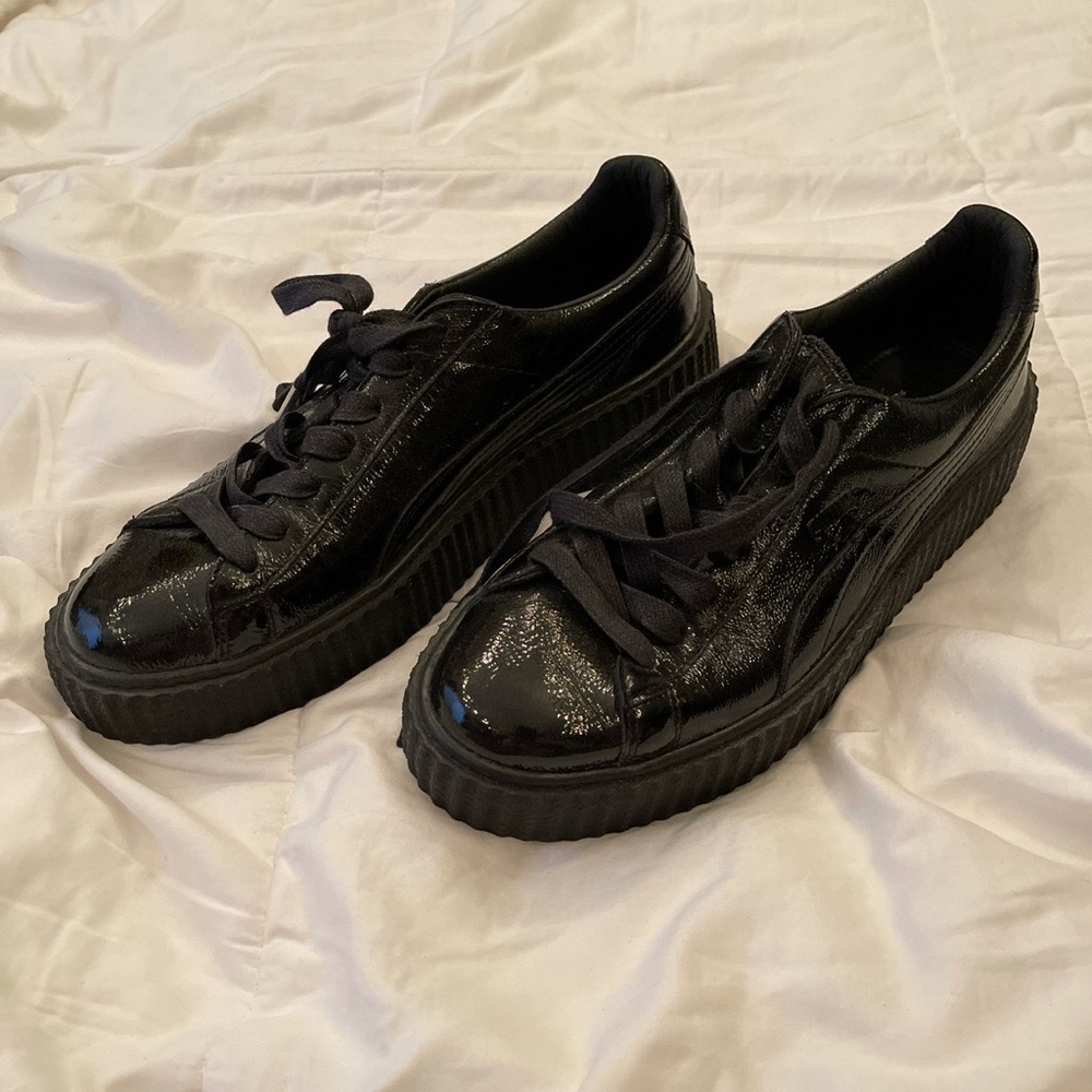 Black pleather Rihanna creepers